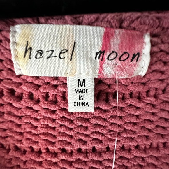 🌸 Hazel Moon Rose Pink Chunky Knit Button Cardigan Sweater Size M NWOT - Picture 4 of 10